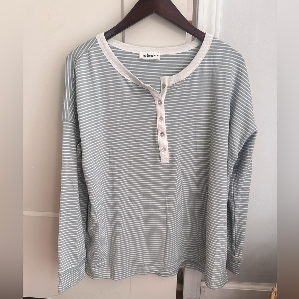 Love Olive Co. Striped Henley